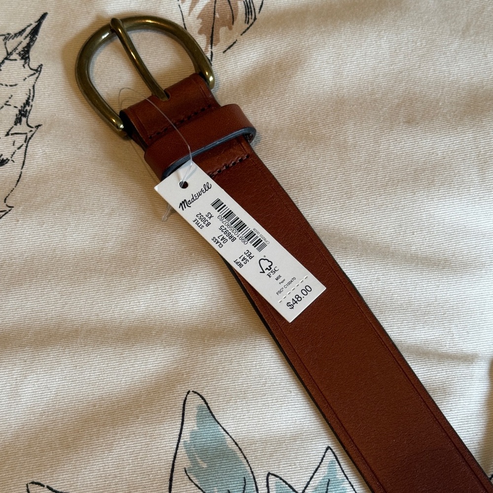Madewell Italian Leather Belt XS Brown